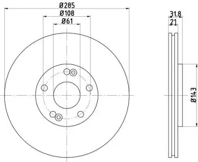 Тормозной диск HELLA PAGID 8DD355103881