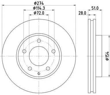 Тормозной диск HELLA PAGID 8DD355105081