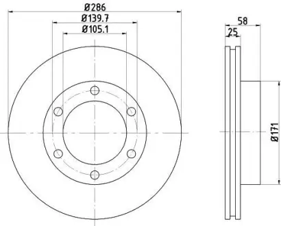 Тормозной диск HELLA PAGID 8DD355105201