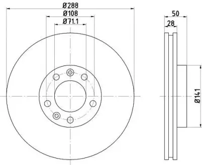Тормозной диск HELLA PAGID 8DD355107861