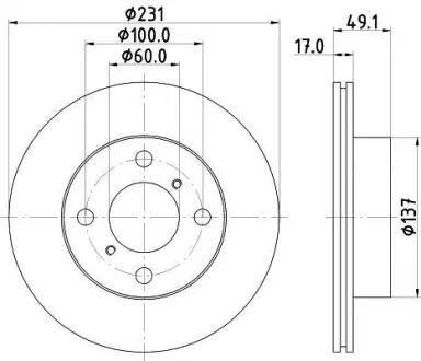 Тормозной диск HELLA PAGID 8DD355108571