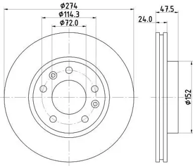 Тормозной диск HELLA PAGID 8DD355108751