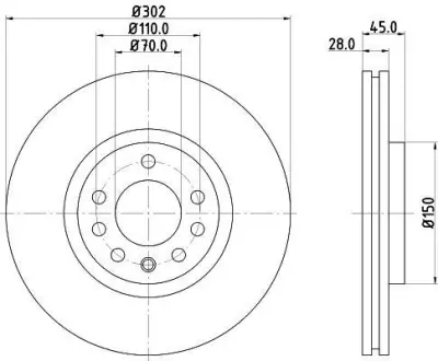 Тормозной диск HELLA PAGID 8DD355109171
