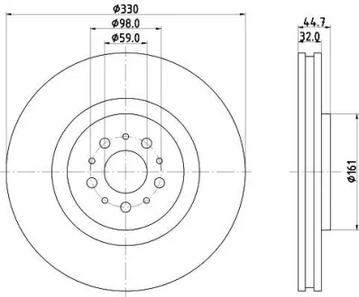 Тормозной диск HELLA PAGID 8DD355109381
