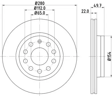 Тормозной диск HELLA PAGID 8DD355109562