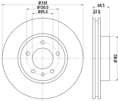 Тормозной диск HELLA PAGID 8DD355109722