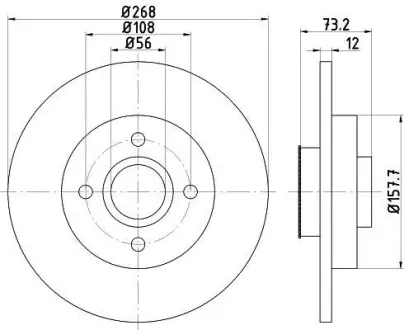 Тормозной диск HELLA PAGID 8DD355114741