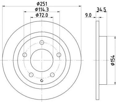 Тормозной диск HELLA PAGID 8DD355114791