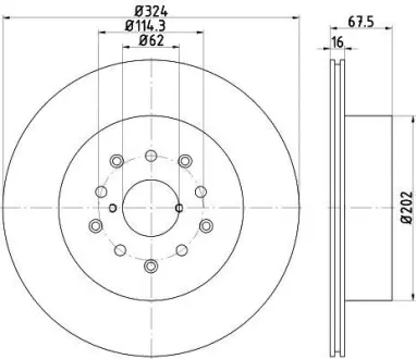 Тормозной диск HELLA PAGID 8DD355114941