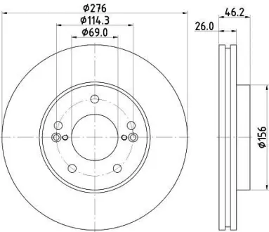 Тормозной диск HELLA PAGID 8DD355115091