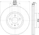 Диск гальмівний передній Audi A4, A5, A6, 1,8-3,2, 09- HELLA PAGID 8DD355117191 (фото 4)