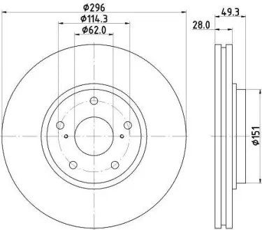 Тормозной диск HELLA PAGID 8DD355117451
