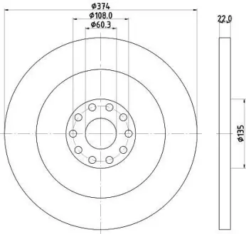 Тормозной диск HELLA PAGID 8DD355117511