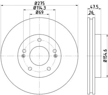 Тормозной диск HELLA PAGID 8DD355118321