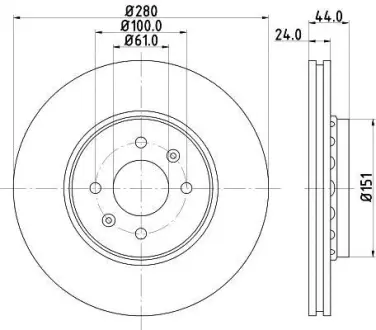 Тормозной диск HELLA PAGID 8DD355119361
