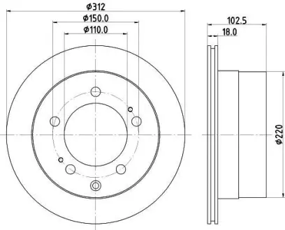 Тормозной диск HELLA PAGID 8DD355120061