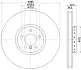 HELLA PRO HIGH CARBON BMW гальмівний диск передн. правий X5 (E70), X5 (F15, F85), X6 (E71, E72) HELLA PAGID 8DD355120731 (фото 4)