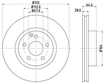 Тормозной диск HELLA PAGID 8DD355121241