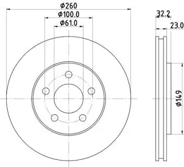 Тормозной диск HELLA PAGID 8DD355122381