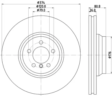 Тормозной диск HELLA PAGID 8DD355122652