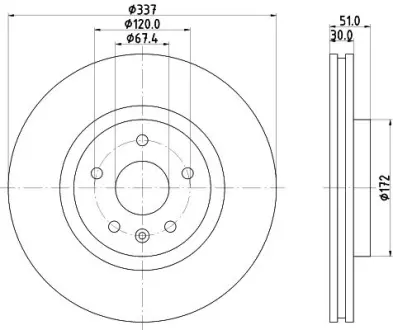 Тормозной диск HELLA PAGID 8DD355123082