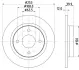 HELLA PRO FORD диск гальмівний задній FIESTA VII 1.0 HELLA PAGID 8DD355126611 (фото 4)