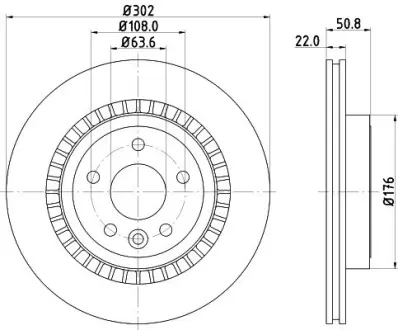 HELLA PRO HIGH CARBON VOLVO диск гальмівний задн. XC60 08- HELLA PAGID 8DD355129151