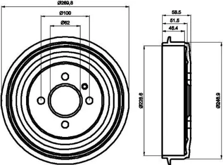 Тормозной барабан HELLA PAGID 8DT355300011