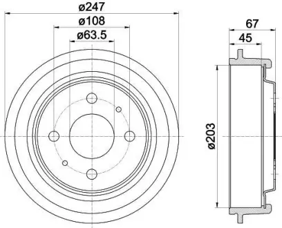 Тормозной барабан HELLA PAGID 8DT355300101