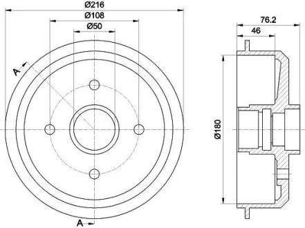 Тормозной барабан HELLA PAGID 8DT355300111