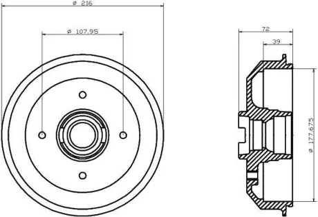Тормозной барабан HELLA PAGID 8DT355300121