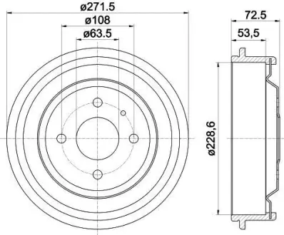 Тормозной барабан HELLA PAGID 8DT355300141
