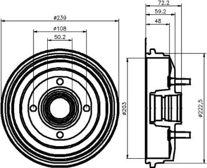 Тормозной барабан HELLA PAGID 8DT355300191