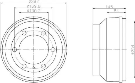 Тормозной барабан HELLA PAGID 8DT355300221