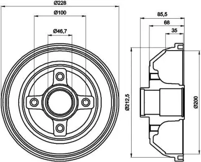 Тормозной барабан HELLA PAGID 8DT355300401