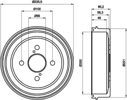 Тормозной барабан HELLA PAGID 8DT355300511