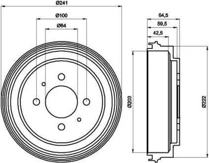 Тормозной барабан HELLA PAGID 8DT355300551