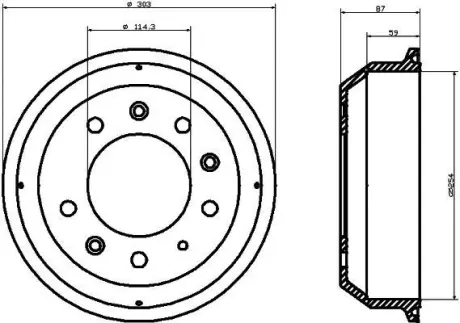 Тормозной барабан HELLA PAGID 8DT355300771