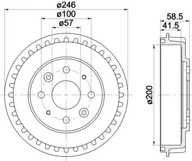Тормозной барабан HELLA PAGID 8DT355300781