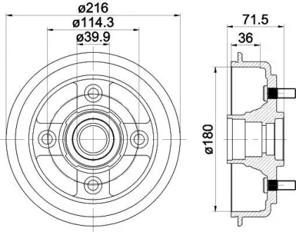 Тормозной барабан HELLA PAGID 8DT355300851