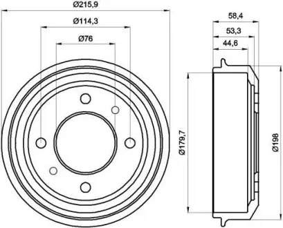 Тормозной барабан HELLA PAGID 8DT355300861