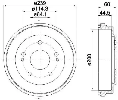 Тормозной барабан HELLA PAGID 8DT355300941