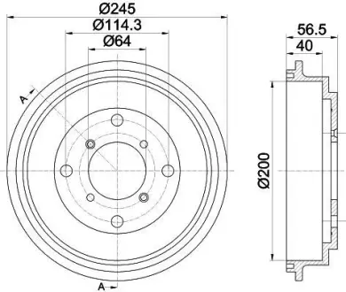 Тормозной барабан HELLA PAGID 8DT355301001