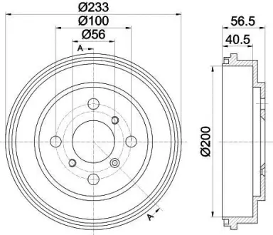 Тормозной барабан HELLA PAGID 8DT355301011