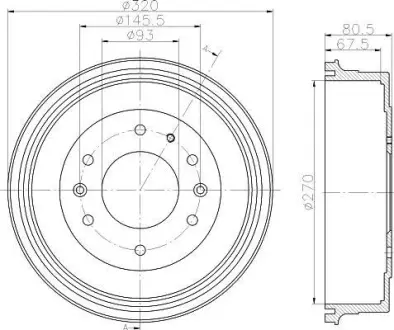 Тормозной барабан HELLA PAGID 8DT355301051