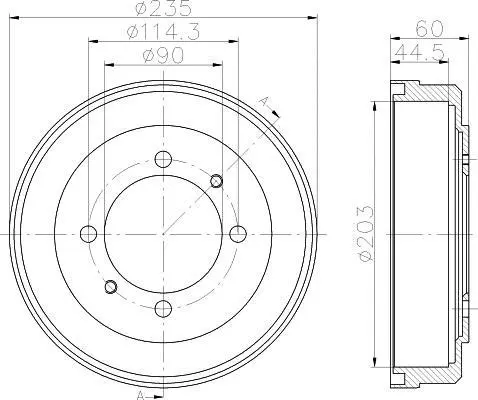 Тормозной барабан HELLA PAGID 8DT355301061 (фото 1)