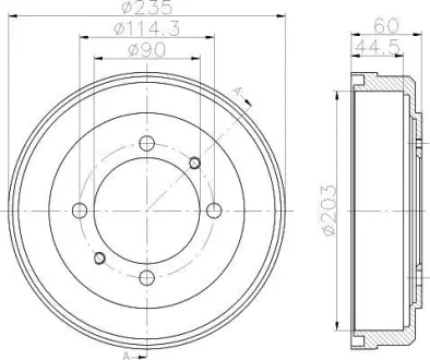 Тормозной барабан HELLA PAGID 8DT355301061