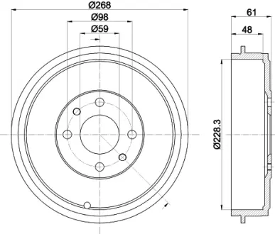 Тормозной барабан HELLA PAGID 8DT355301091