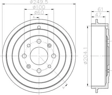 Тормозной барабан HELLA PAGID 8DT355301101