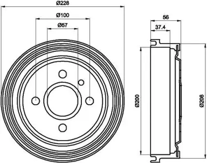 Тормозной барабан HELLA PAGID 8DT355301181